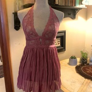 Victoria’s Secret pink lace strappy chemise
